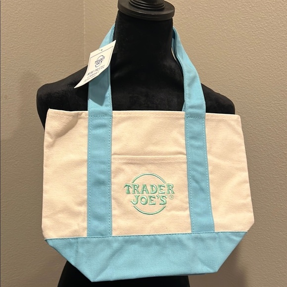trader joes Handbags - Blue and White Tote Bag